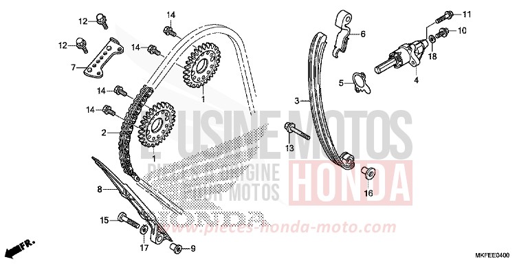 CHAINE A CAMES/TENDEUR de CBR1000RR SP SP1 SP2 GRAND PRIX RED (R380X) 2019